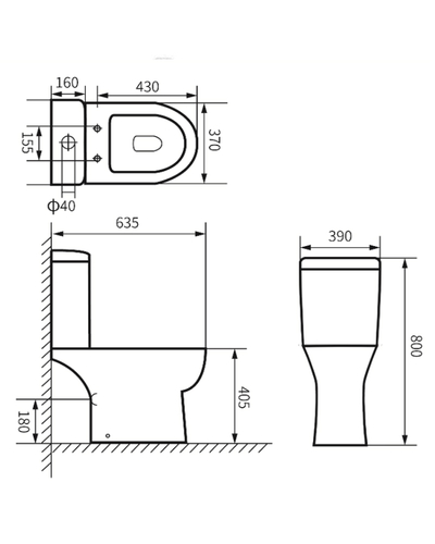 Унітаз-компакт Imprese Katka Rimless з сидінням duroplast slow-closing c06209803